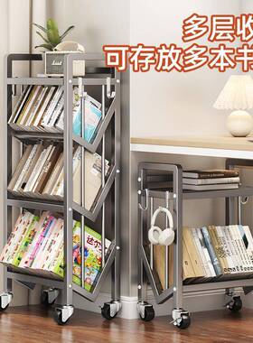 绘本书架儿童阅读区图书馆钢制书架客厅落地多层收纳书架