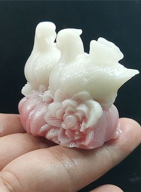 送子女旺姻缘粉红鸳鸯摆件迷你便于摆放新婚礼物闺蜜礼品家居装饰