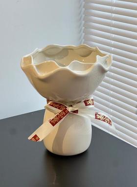 ANNAHOUSE手捧花陶瓷花器花瓶家居客厅餐桌鲜花插花家饰软装YF