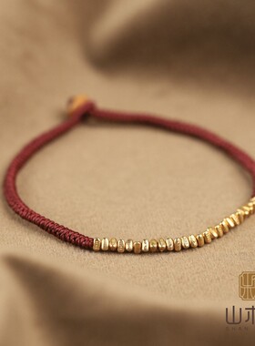 925银银制品 【解千愁】25年限定碎银红色编绳手串【山木集】