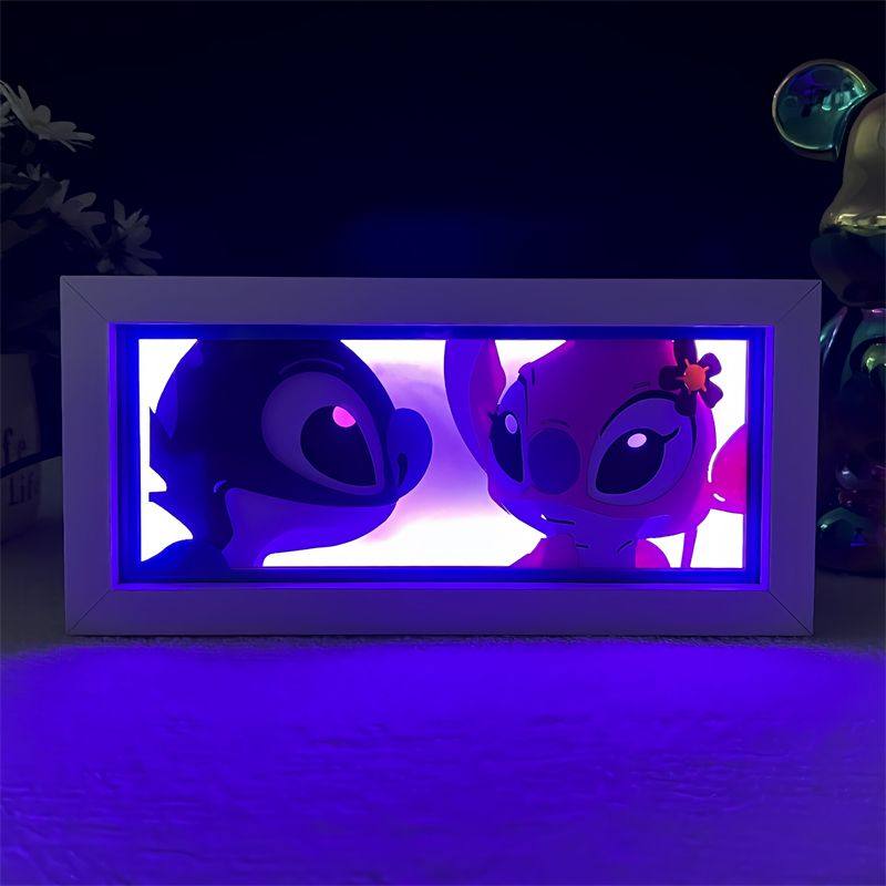 卡通史迪奇安琪纸雕灯房间小夜灯送小孩生日礼物桌面装饰灯库洛米,淘宝优惠券,粉丝福利购,淘宝优惠卷