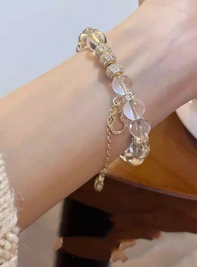 2025天然收藏级巴西白水晶原创设计手串手链送闺蜜女生款生日礼物