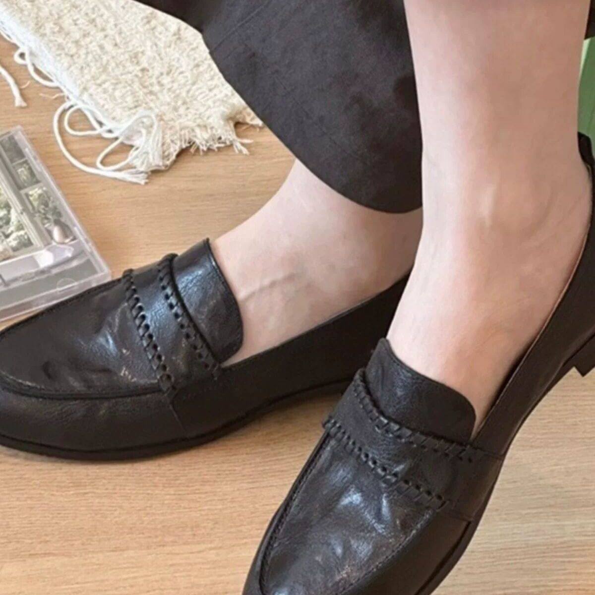 小众一脚蹬懒人平底乐福鞋女真皮舒适软底休闲新款小皮鞋单鞋女,淘宝优惠券,粉丝福利购,淘宝优惠卷