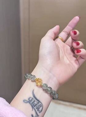 【夏日森林】天然绿发晶黄塔晶精致时尚设计手串2025新款百搭女款