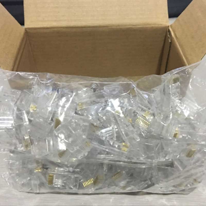 一舟S901A 超水晶头超五类非屏蔽水晶头工程网线镀金水晶头100个 - 图2