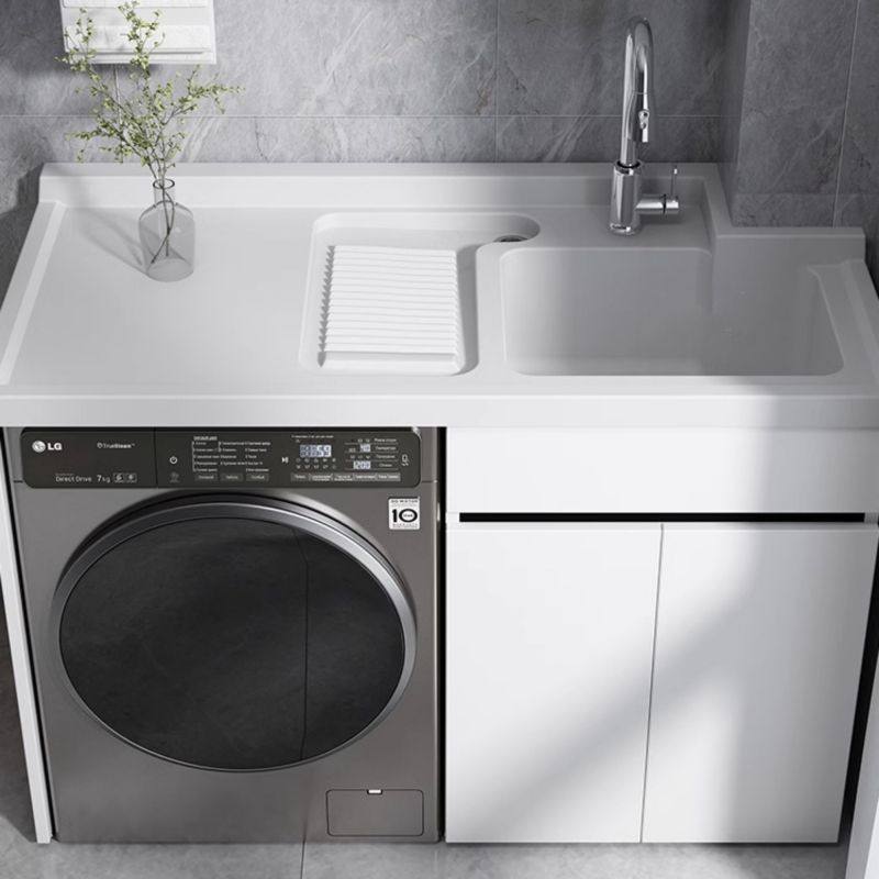 德国进口洗衣机柜一体阳台珍珠白洗衣池台盆带搓板伴侣滚筒洗衣柜,淘宝优惠券,粉丝福利购,淘宝优惠卷