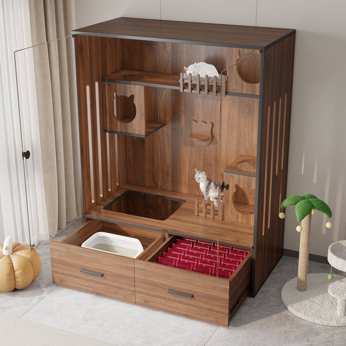 抽屉式猫别墅豪华自由大空间猫舍家用客厅猫咪房小户型出租屋猫窝,淘宝优惠券,粉丝福利购,淘宝优惠卷
