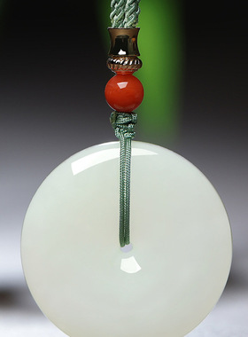 新疆和田玉平安扣玉吊坠男女玉佩玉坠玉石白玉平安符挂件情侣礼物