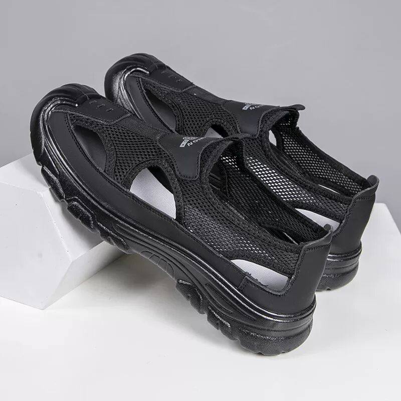 夏季透气包头镂空男凉鞋中老年休闲百搭老北京防滑凉鞋男款沙滩鞋,淘宝优惠券,粉丝福利购,淘宝优惠卷