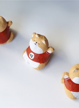 Joe的小作坊/手工旺柴小木雕摆件可爱桌面装饰新年礼物女生礼物