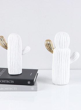 仙人掌植物艺术品摆件现代简约客厅茶几玄关软装样板房Z售楼部饰