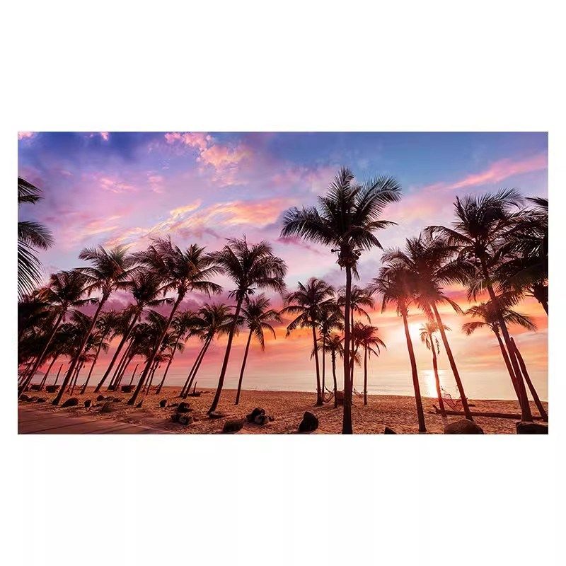 夏威夷海滩海边风景壁纸东南亚椰子树壁画海景装饰露营风背景墙纸,淘宝优惠券,粉丝福利购,淘宝优惠卷
