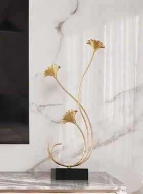 龙年优质银杏叶摆件创意客厅玄关茶几电视柜桌面摆设家居装饰