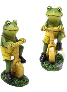 花园可爱邮差青蛙摆件 靠背椅工装裤青蛙 户外草坪微景观树脂装饰