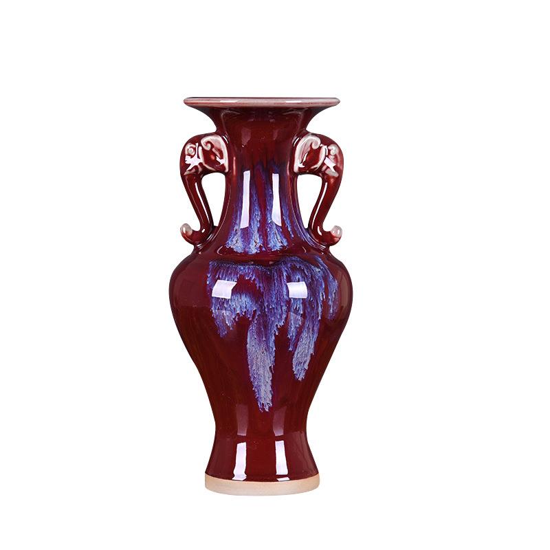 钧瓷中式家居装饰品结婚花瓶摆件客厅插花餐桌台面花器创意陶瓷 - 图3