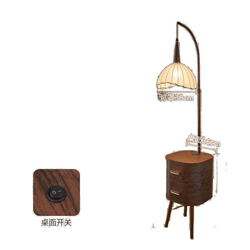 抽屉落地灯美式复古风客厅沙发旁茶几灯卧室床头柜一体高级落地灯,淘宝优惠券,粉丝福利购,淘宝优惠卷