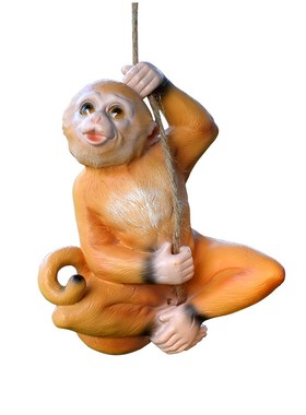 别墅花园庭院户外院子吊件仿真动物猴子挂件N创意秋千树上装饰摆