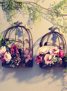 鸟笼铁艺摆件幼儿园森o系户外装饰园区微景观别墅走廊庭院花园布