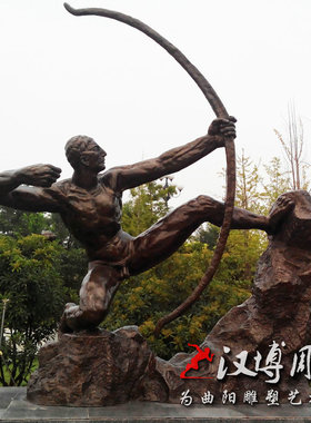 玻璃钢仿铜抽象人物雕塑户外园林B铸铜古代少女吹笛子雕塑可定制