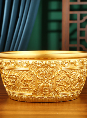 铜聚宝盆摆件麒麟聚宝盆实心黄铜家用客厅店铺摆设乔迁开业礼品