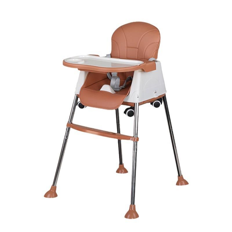 Children's dining chair height adjustable baby dining chair PU pad double dinner plate easy to clean baby chair high chair factory