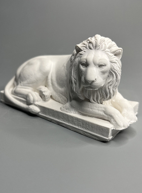 石狮子中式镇宅盆景摆件鱼缸水族造景小号迷你石雕狮子上色石膏像