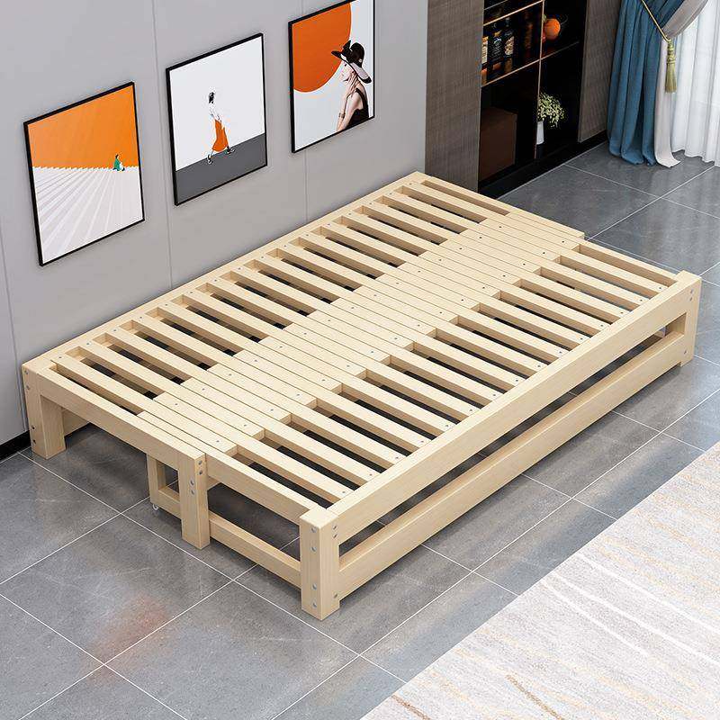 实木沙发床多功能折叠榻榻米推拉伸缩床小户型坐卧两用抽拉床拼接,淘宝优惠券,粉丝福利购,淘宝优惠卷