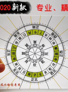 立极尺透明24山高l精度加厚红绿色方形圆形二十四山七十二局综合