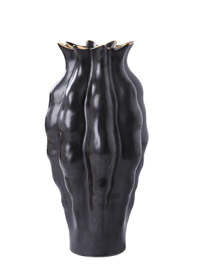 轻奢现代白色银色波浪纹几何陶瓷花瓶玄关电视柜创意干花插花花器