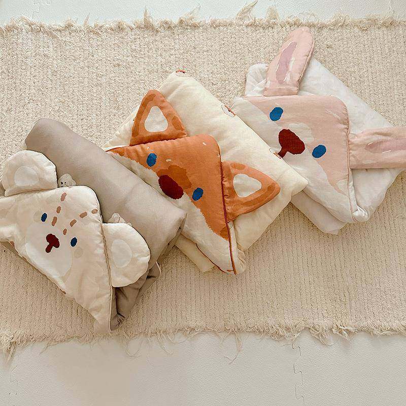 卡通小动物宝宝抱被婴儿防惊跳包单新生儿防踢被秋冬夹棉连帽斗篷,淘宝优惠券,粉丝福利购,淘宝优惠卷