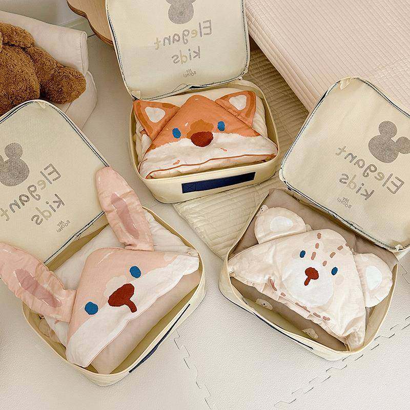 卡通小动物宝宝抱被婴儿防惊跳包单新生儿防踢被秋冬夹棉连帽斗篷,淘宝优惠券,粉丝福利购,淘宝优惠卷