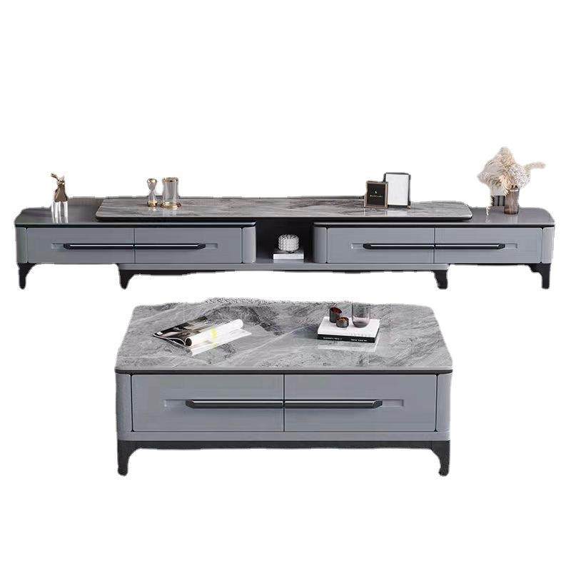 意式极简电视柜现代简约轻奢岩板茶几可储物带抽屉电视柜茶几组合,淘宝优惠券,粉丝福利购,淘宝优惠卷