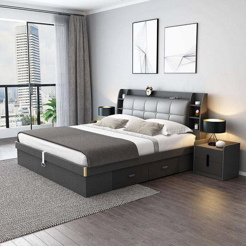 气动高箱储物床1.8米1.2m1.5主卧小户型收纳板式现代简约双人床,淘宝优惠券,粉丝福利购,淘宝优惠卷