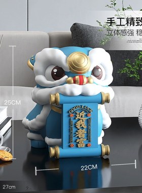 国潮醒狮桌面f摆件店铺收银台前台迎宾装饰品开店开业礼品乔迁礼