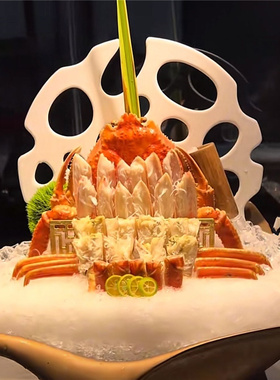 海鲜姿造创意装饰摆盘镂空盘白色盘创K意新中式盘式三文刺身盘