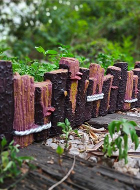 户外花园庭院摆件仿真树桩围栏树脂田园木头装饰园U林花圃院子摆