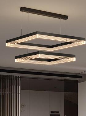 客厅灯吊灯后现代简约轻奢设计师风灯饰led创意个性方形大厅灯具