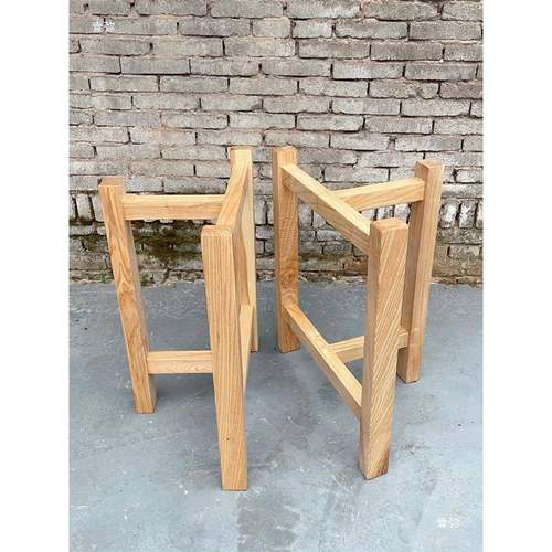 餐桌实木桌腿全实木原木支架加厚书桌脚架桌子餐桌脚架子固定 - 图3