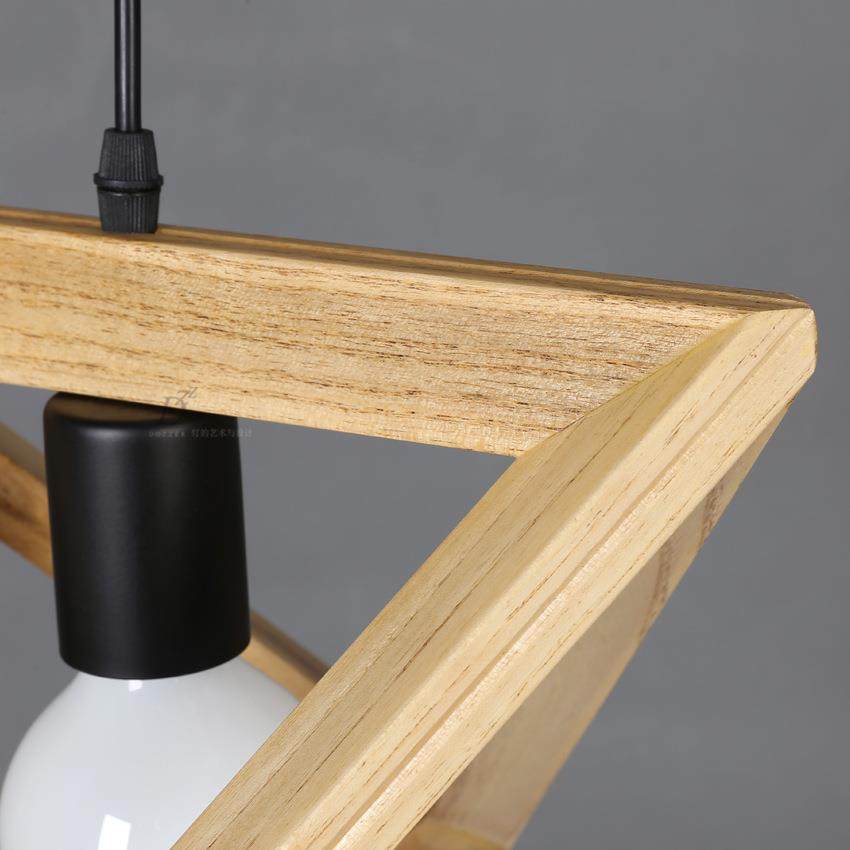 北欧简约实木餐厅吊灯创意个性饭厅吧台卧室书房几何木艺三角灯具,淘宝优惠券,粉丝福利购,淘宝优惠卷