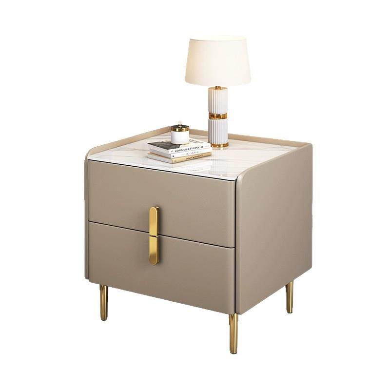 简易床头柜实木现代简约轻奢款极简小型卧室皮质床边柜岩板收纳柜,淘宝优惠券,粉丝福利购,淘宝优惠卷