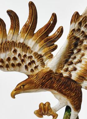 新中式珐琅彩大展宏图桌面摆件客厅玄关酒柜办公室摆件开业礼物