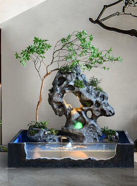 简约流水喷泉循环水系招财摆件客厅庭院办公室落地鱼池造景观装饰