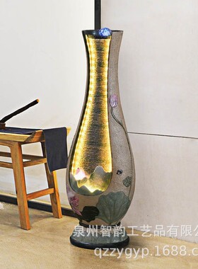 创意欧式喷泉流水摆件客厅办公室加湿器落地水景观流水器开业礼品