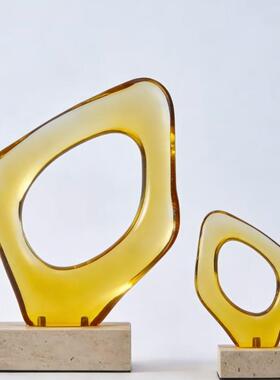 现代简约创意透明树脂摆件样板房家居桌面玄关餐桌软装摆件