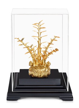 泓开金品办公室发财树礼品 开业乔迁送礼橱窗摇钱树金箔摆件