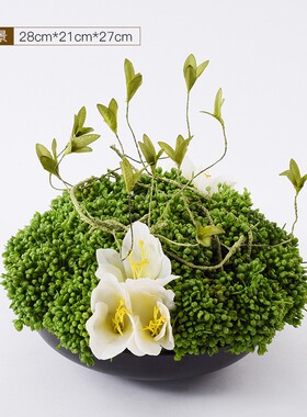 艺贝子新中式仿真盆景绿植餐桌客厅茶几酒店家居玄关软装饰品花艺