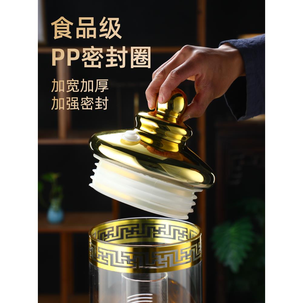 New glass wine bottle with faucet 20 catties thickened sealed tank food grade filter liner special wine bottle for wine