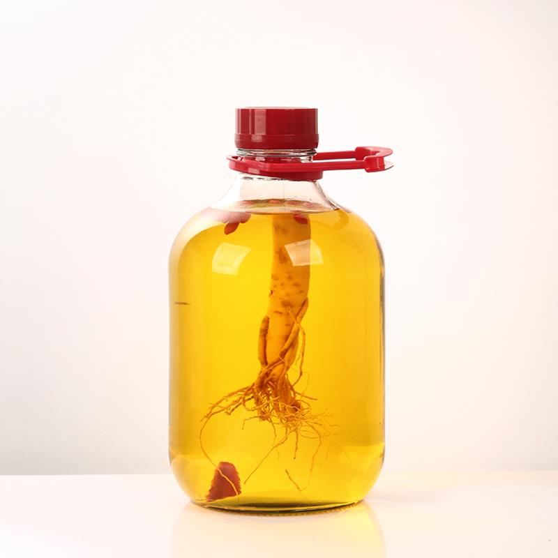 Green plum bubble wine bottle special glass bottle thickened wine bottle container homemade bubble wine jar sealed handle bottle