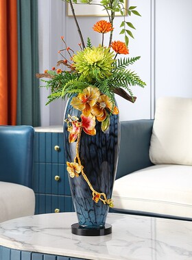 珐琅彩轻奢花瓶摆件客厅餐桌创意简约电视柜装饰现代玄关插花花瓶