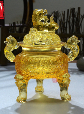 古法琉璃香炉貔貅狮子香炉香薰炉盘香檀香炉狻猊香薰炉檀香盘香炉